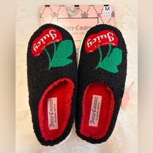 NWT Juicy Couture viral cherry faux wool slides